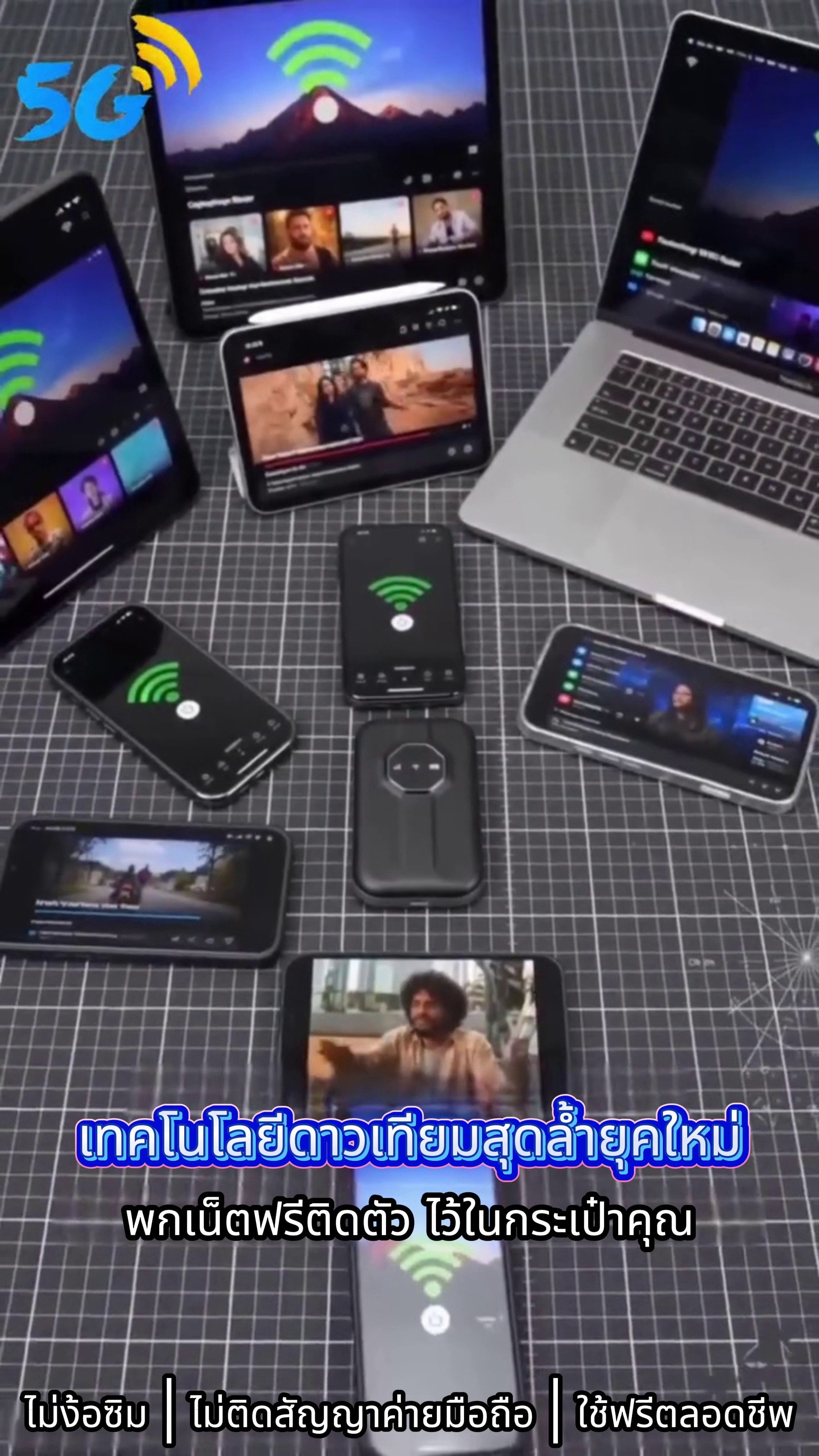 【สัญญาณเสถียร】WiFi แบบพกพาไร้ขีดจำกัด อินเทอร์เน็ตเคลื่อนที่/เน็ตพกพา/ขนาดเล็กกะทัดรัด